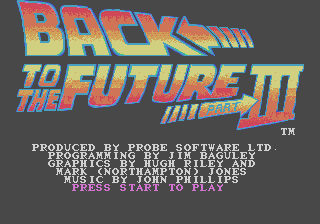 Back to the Future Part III back cover for Sega Mega Drive